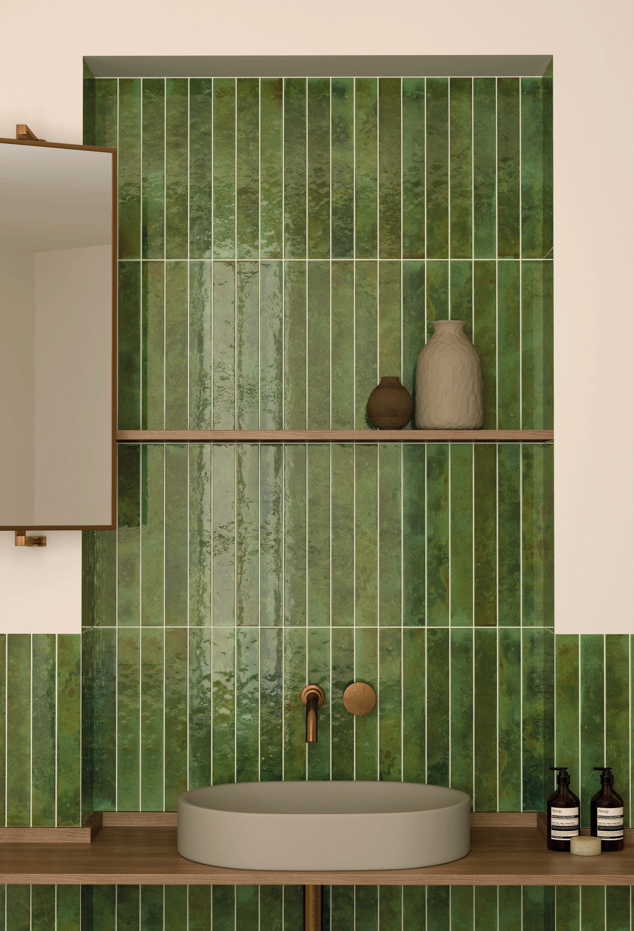 Bali Green 2X16 Glossy Ceramic Subway Tile | Tilemart