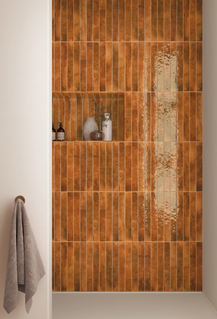 Bali Ginger brings a warm, spiced tone that adds vibrant character to a glossy subway wall.