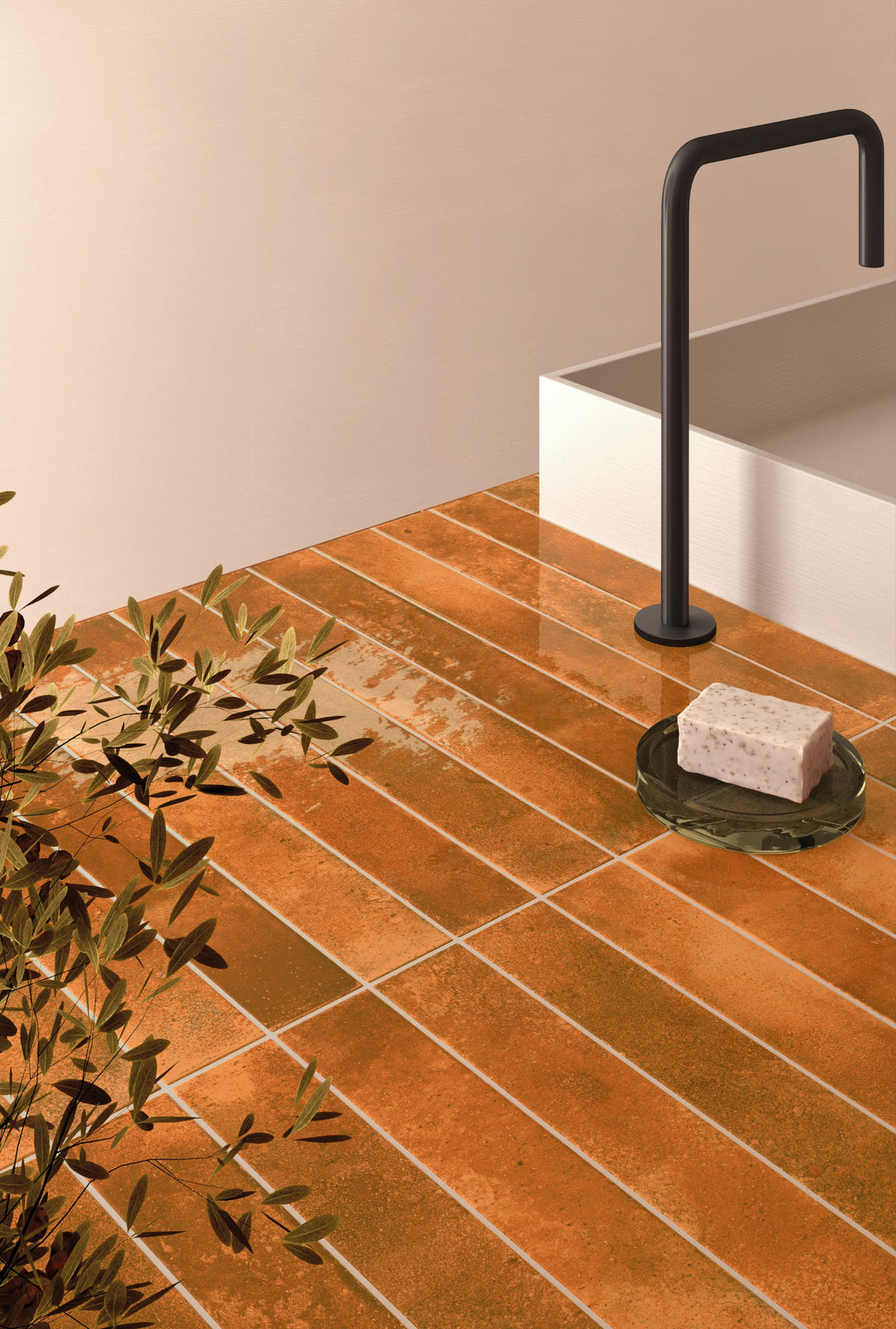 A luminous glossy finish gives Bali Ginger a reflective glow that enriches its warm hue.