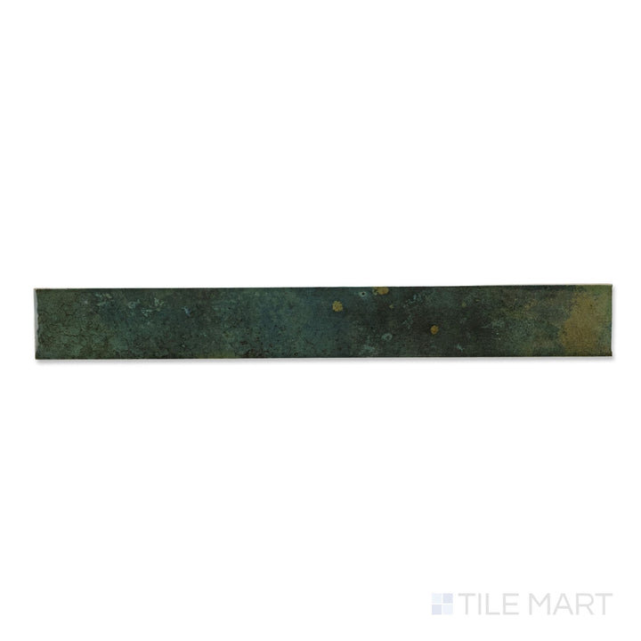 Top-down view of a single Bali Isle Of Pine tile, showing the glossy sheen and cool green tone.