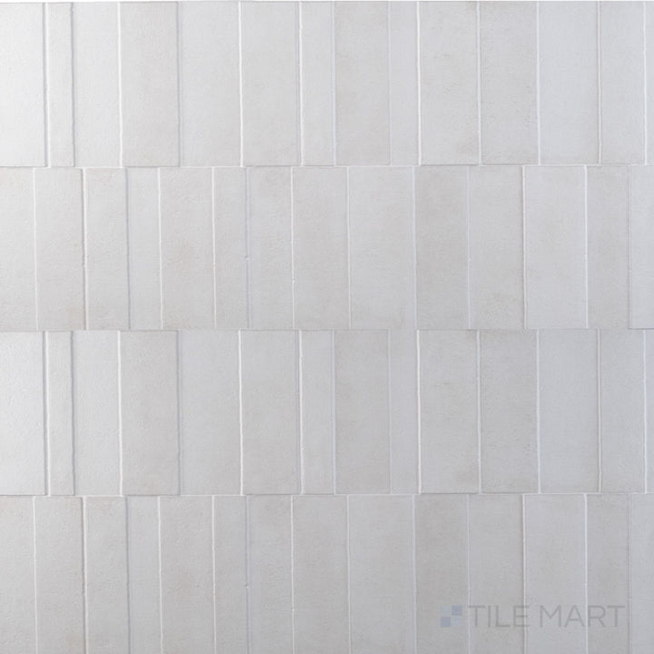 Overview of Slant Bone 16x48 matte ceramic 3D decorative panel, assembled to show its sculptural relief.