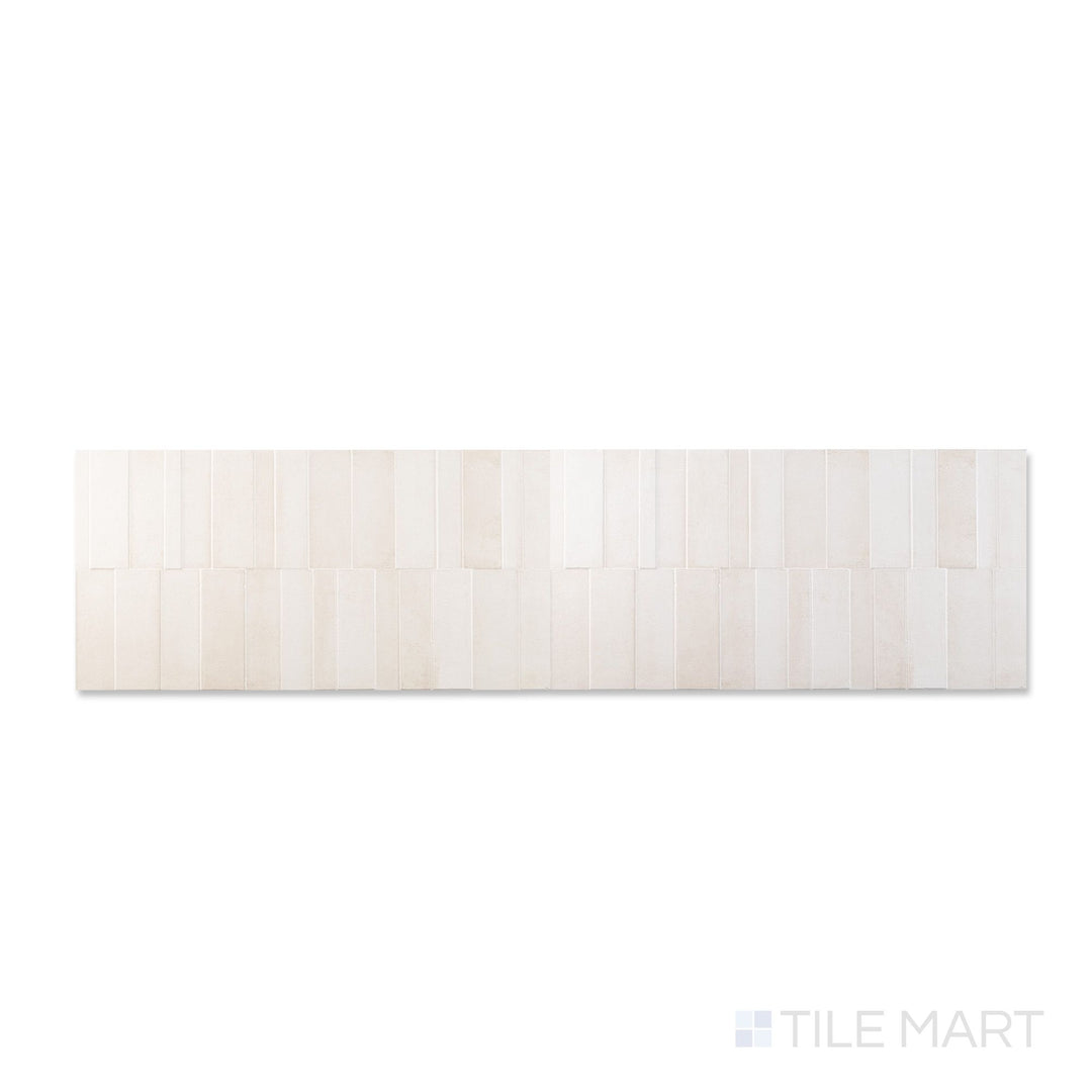 Flat lay of a single Slant Sand panel, showing the sculptural ridges and softly textured matte finish.