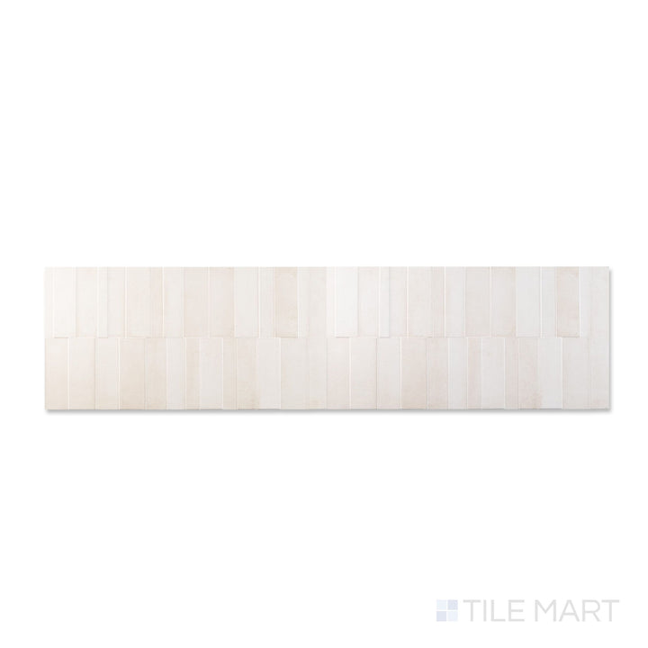 Flat lay of a single Slant Sand panel, showing the sculptural ridges and softly textured matte finish.
