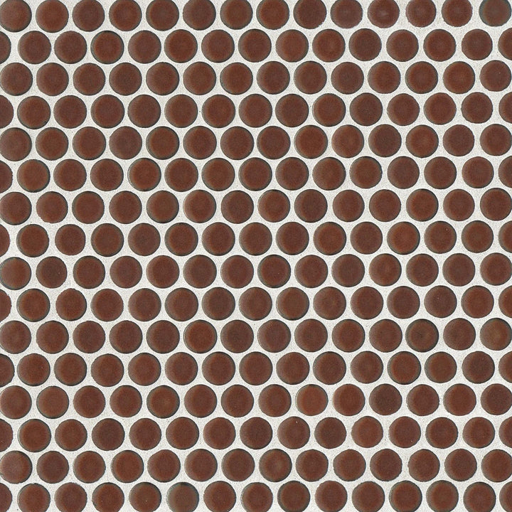 360° 3/4" Penny Round Glazed Porcelain Mosaic 12X12 Cardinal Gloss