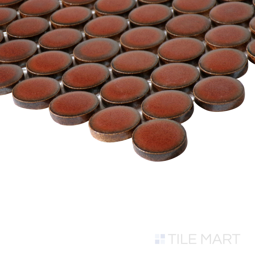 360° 3/4" Penny Round Glazed Porcelain Mosaic 12X12 Cardinal Gloss