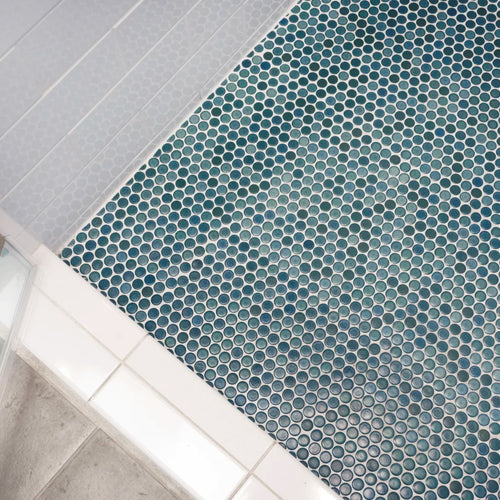360° Lagoon 3/4" Penny Round Gloss Glazed Porcelain Mosaic