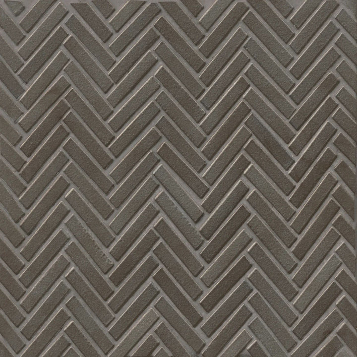 90° 1/2X2 Herringbone Glazed Porcelain Mosaic 11X12-1/4 Metallic Gloss