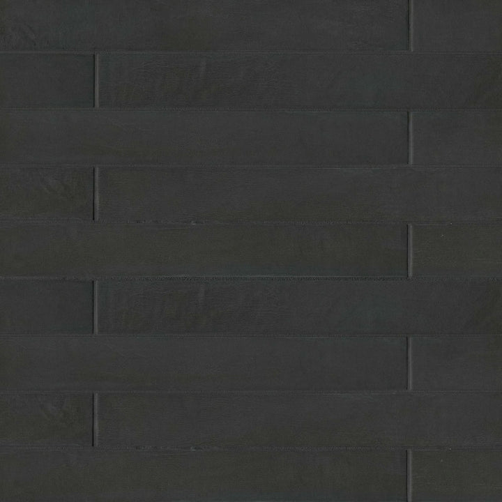 Allora Solid Color Glazed Porcelain Field Tile 3X24 Black Matte