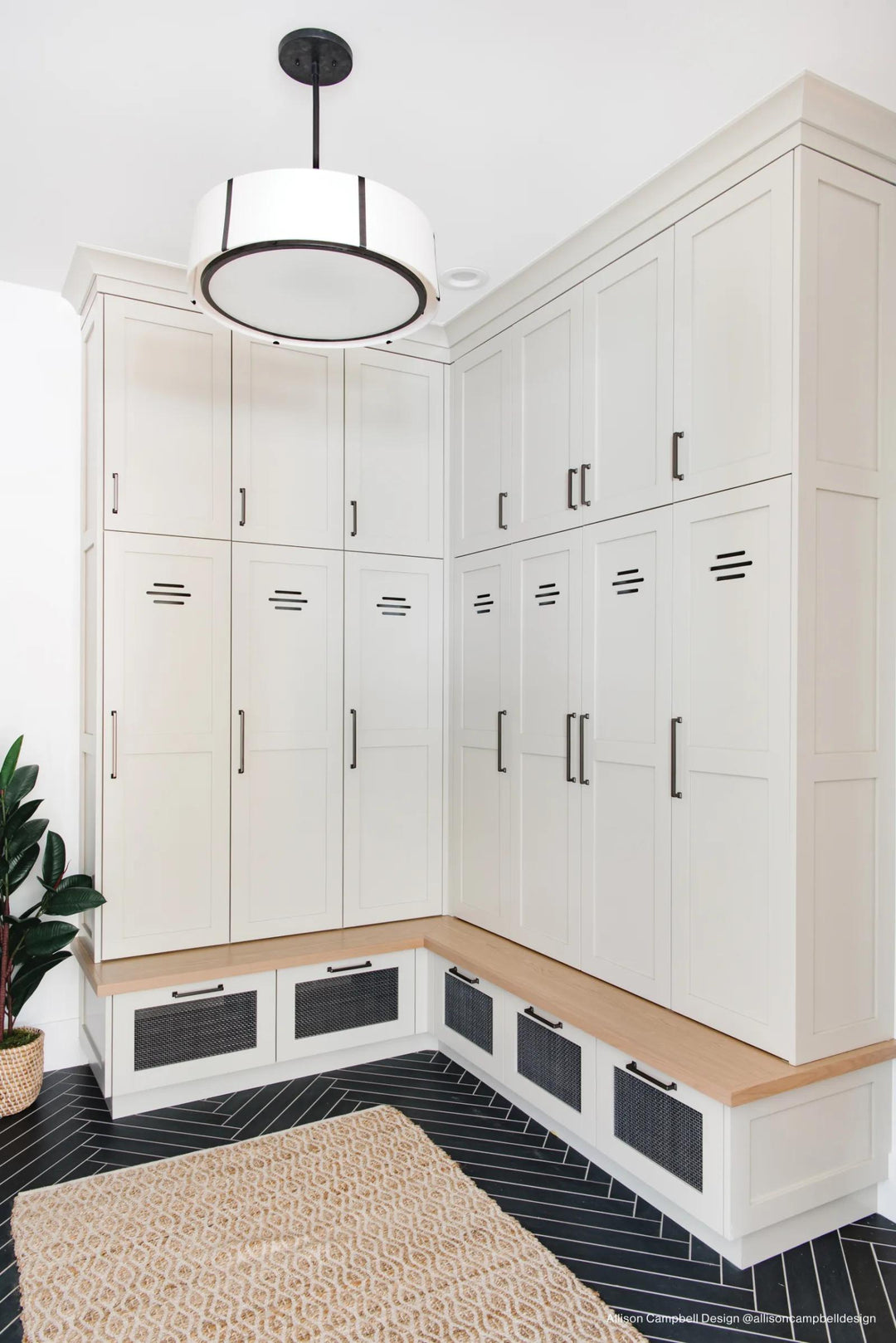 A sleek and contemporary interior featuring Allora Black 3X24 Matte Glazed Porcelain, creating a bold yet sophisticated ambiance.