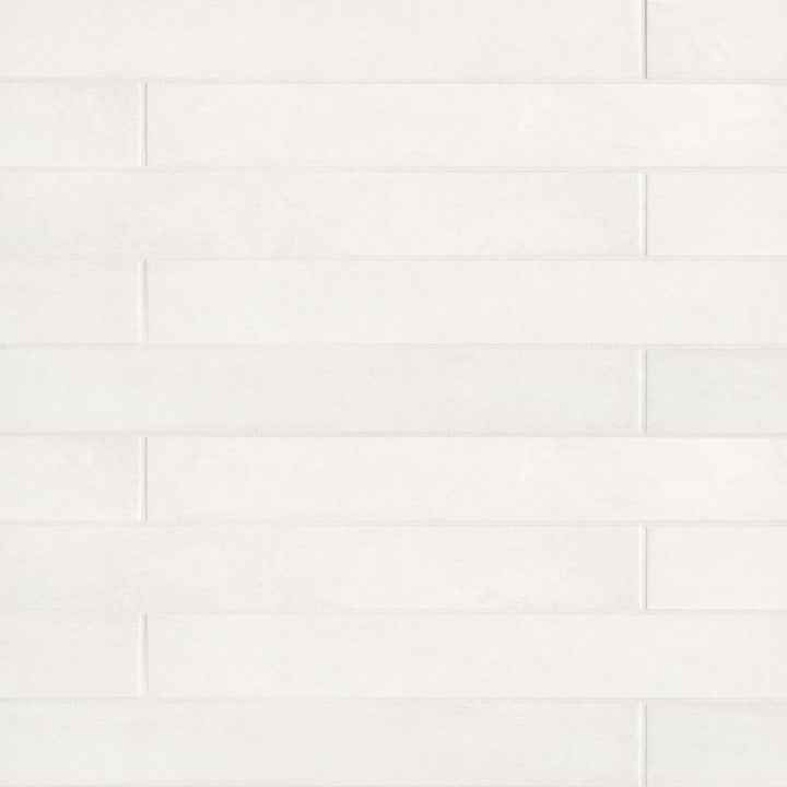 Allora Solid Color Glazed Porcelain Field Tile 3X24 White Matte