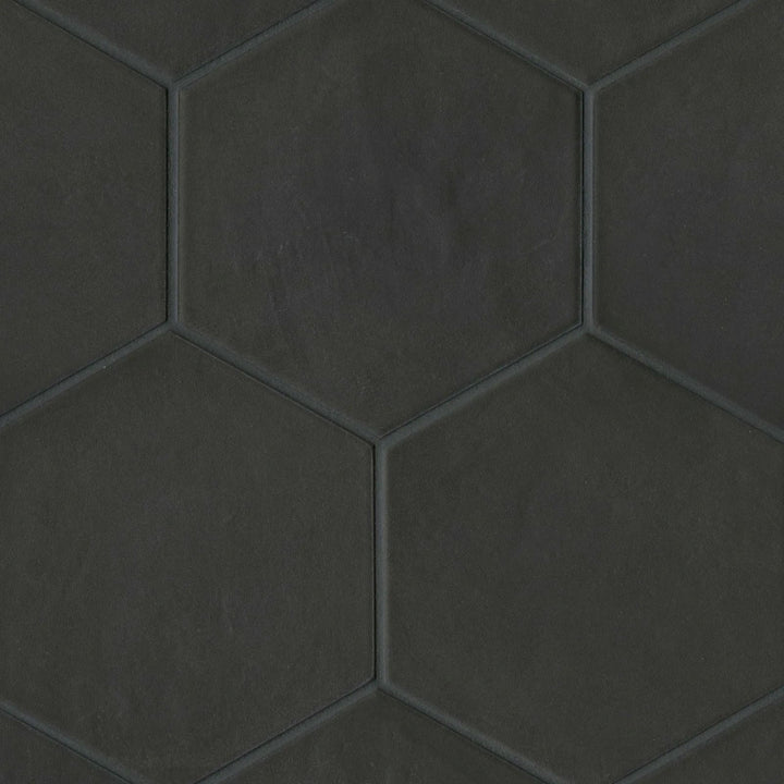 Allora Solid Color Glazed Porcelain Field Tile 8-1/2X10 Black Matte