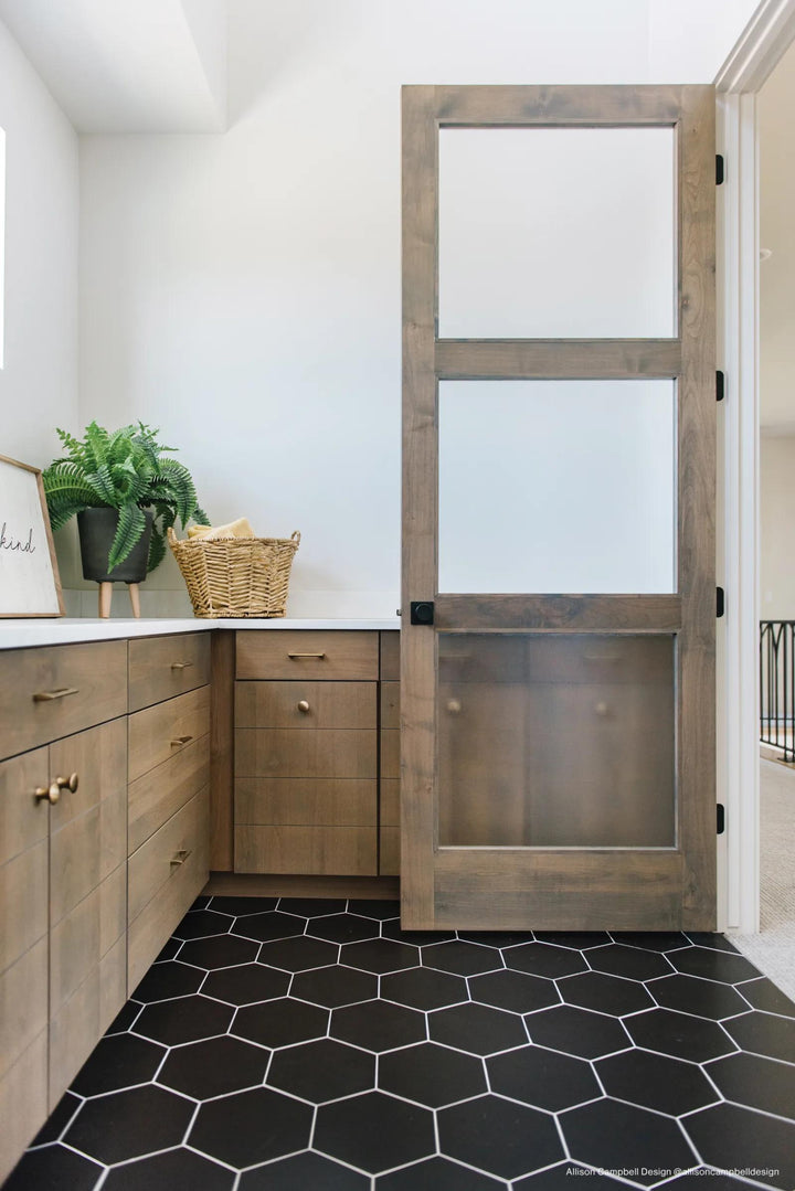 A bright and airy space showcasing Allora White 3X24 Matte Glazed Porcelain, offering a crisp, clean backdrop for modern decor.