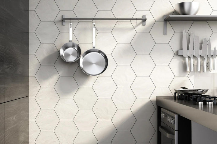 A crisp and sophisticated tone that enhances any setting, featuring Allora White 8.5X10 Matte Glazed Porcelain.