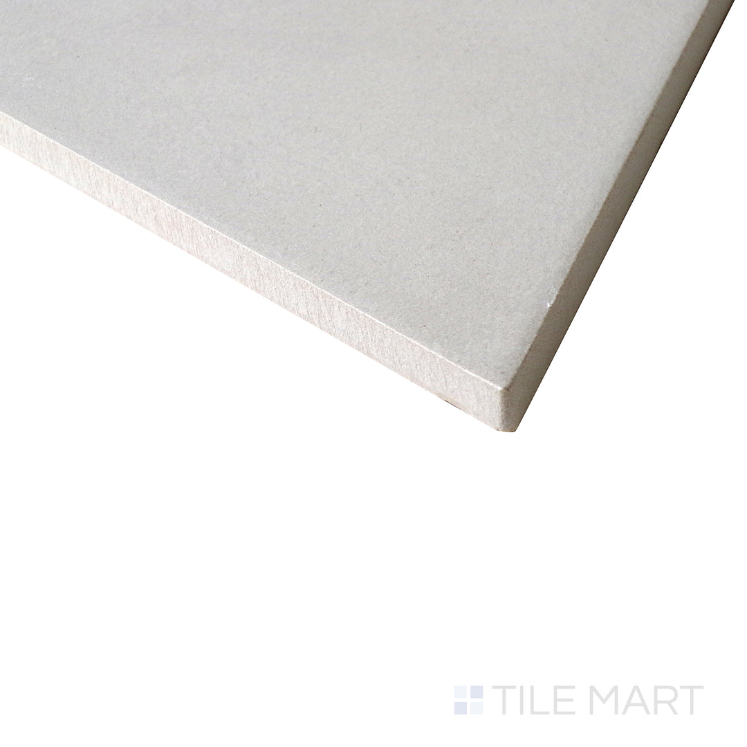 This close-up shot of Allora Grey 7.375X12.75 Matte Glazed Porcelain tile enhances its sleek gray hue and velvety matte glaze, offering a sophisticated, understated look.