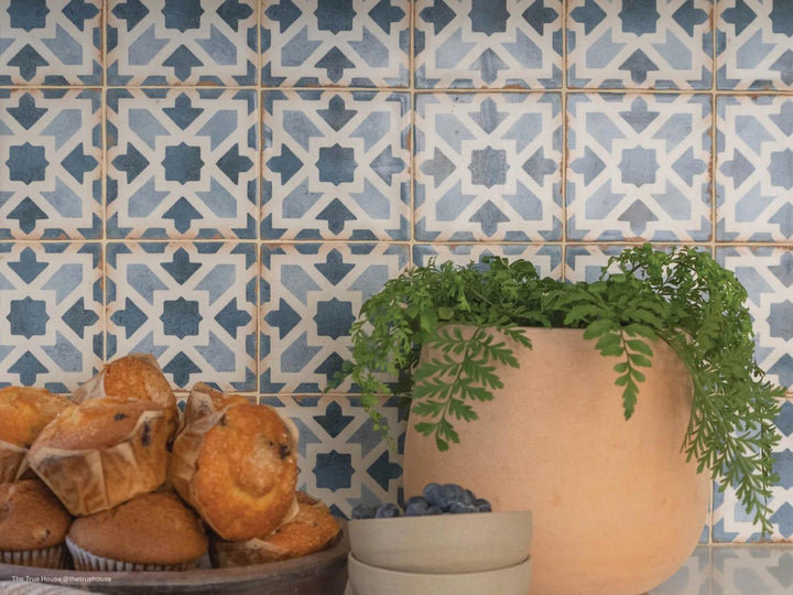 A soft neutral tone with a matte glaze enhances the space with a modern yet organic feel, perfectly complemented by Casablanca Gaza 5x5 matte glazed ceramic.