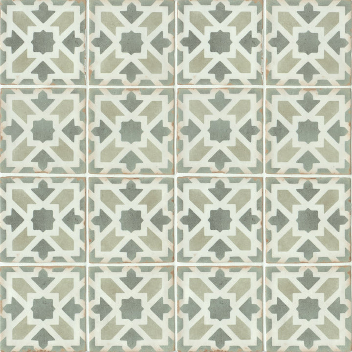 Aerial view of the Casablanca Malik 5x5 matte glazed ceramic tile highlights its organic texture and deep, rich tones, creating a contemporary yet timeless aesthetic.