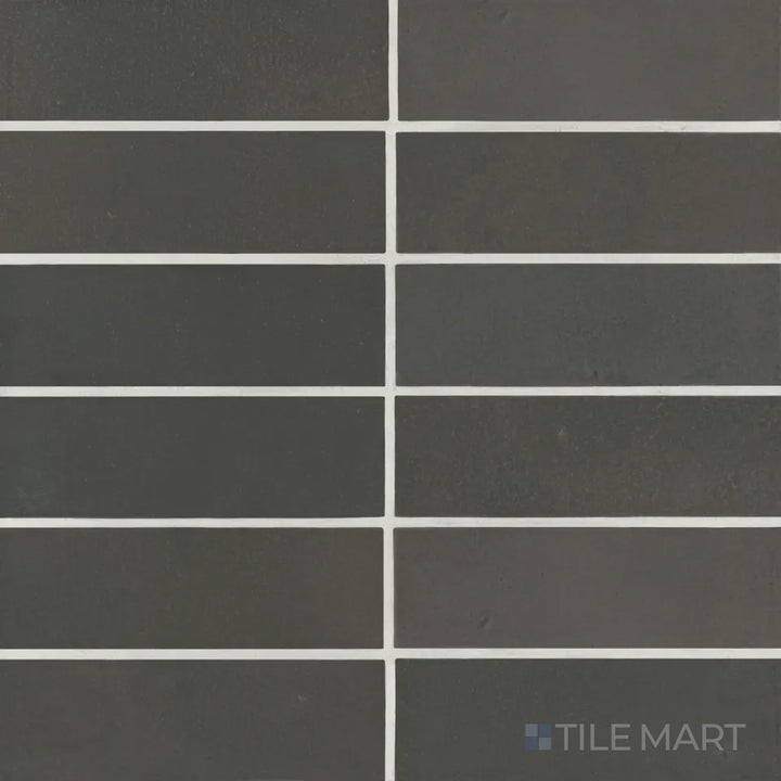 Celine Glazed Porcelain Field Tile 2X6 Black Matte