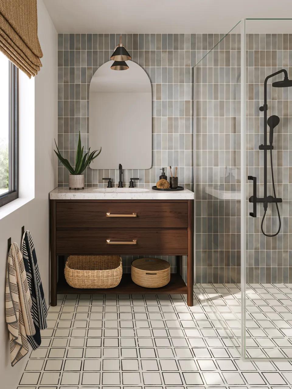 A calming and rich blue shade in a matte finish, enhanced by Celine Blue 2X6 Matte Glazed Porcelain.