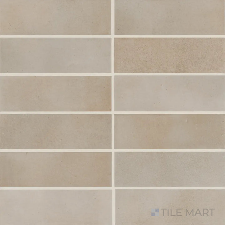 Celine Glazed Porcelain Field Tile 2X6 Taupe Matte