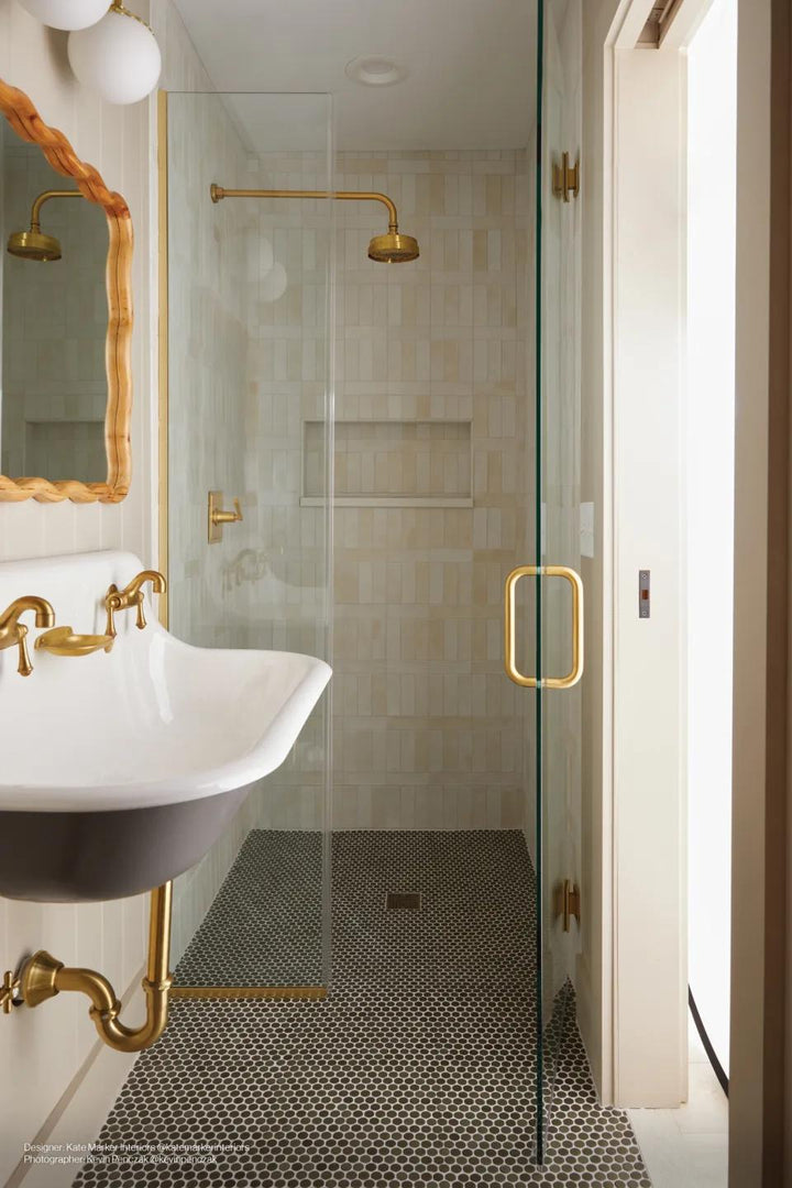 A crisp, modern space designed with Celine White 2X6 Matte Glazed Porcelain, bringing brightness and versatility to any setting.