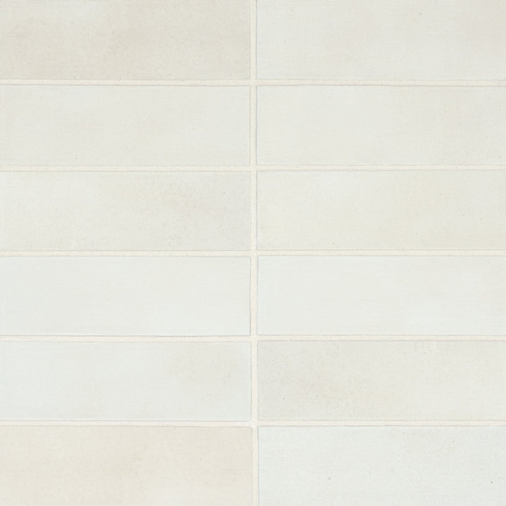 Celine Glazed Porcelain Field Tile 2X6 White Matte