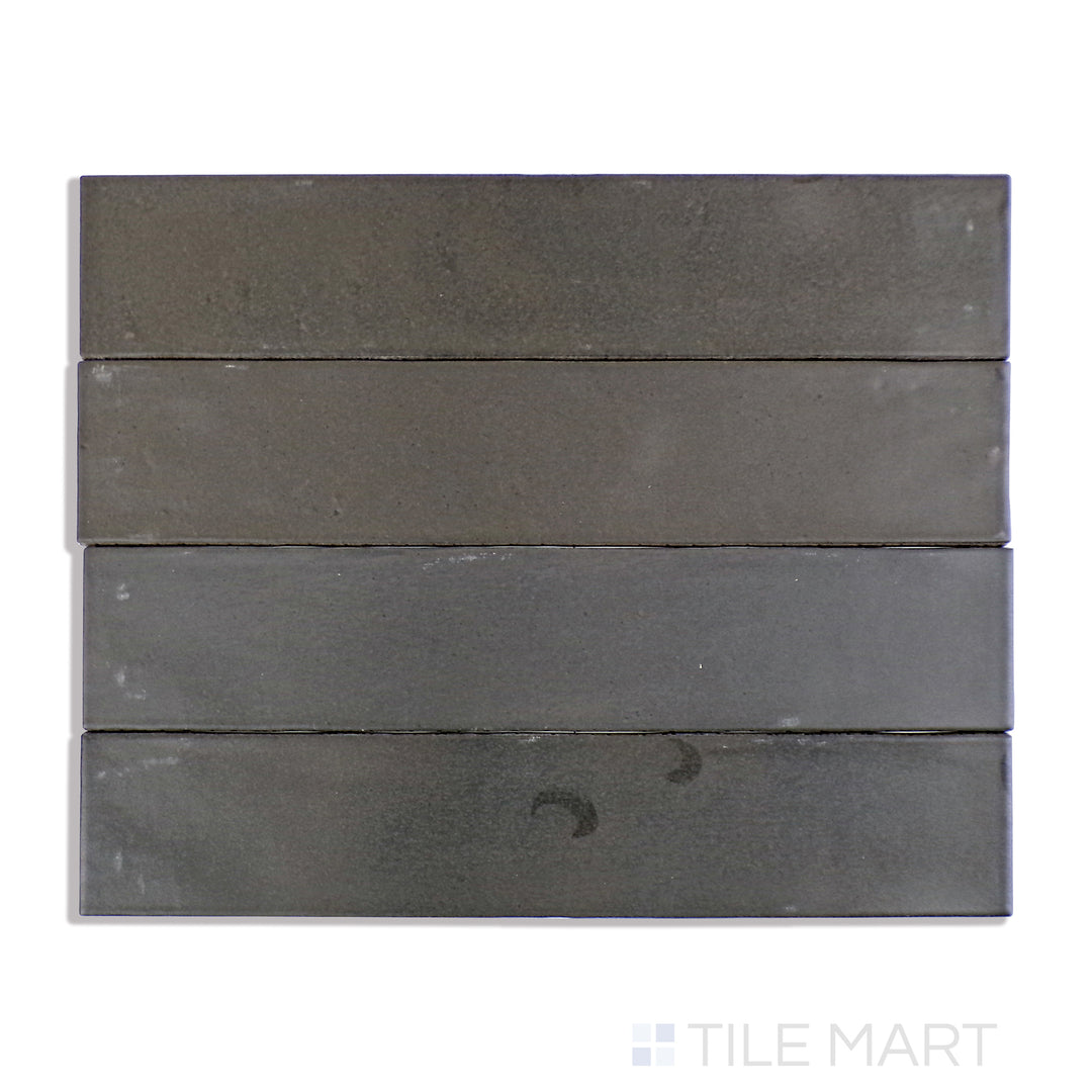 Celine Glazed Porcelain Field Tile 2.5X12 Black Matte