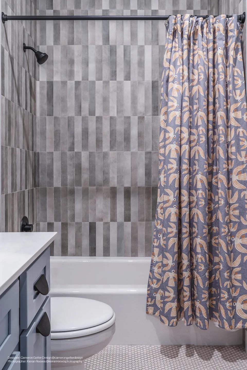 A balanced and warm greige tone with a matte texture, complemented by Celine Greige 2.5X12 Matte Glazed Porcelain.