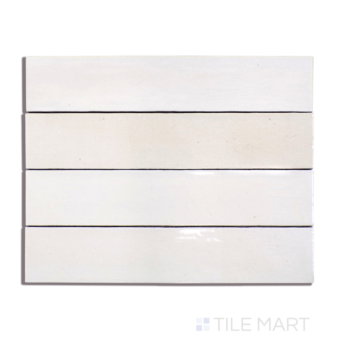 Celine Glazed Porcelain Field Tile 2.5X12 White Gloss