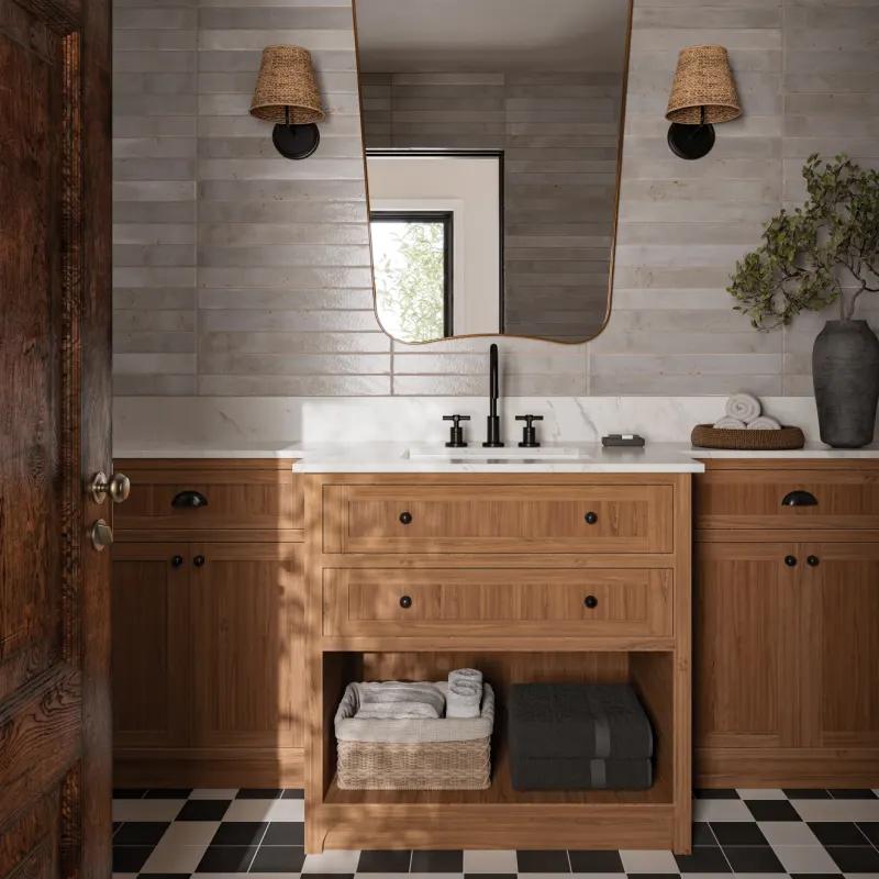 A deep black tile with a matte finish for a modern touch, complemented by Celine Black 4X4 Matte Glazed Porcelain.