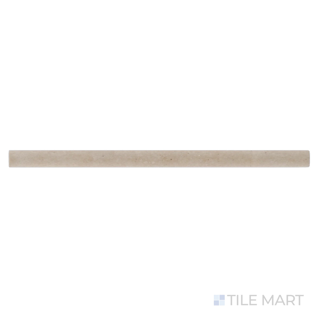 A bird’s-eye view of the Celine Taupe 0.5X8 matte glazed porcelain Jolly trim tile captures its warm taupe color and matte finish, offering a subtle yet stylish finishing touch.