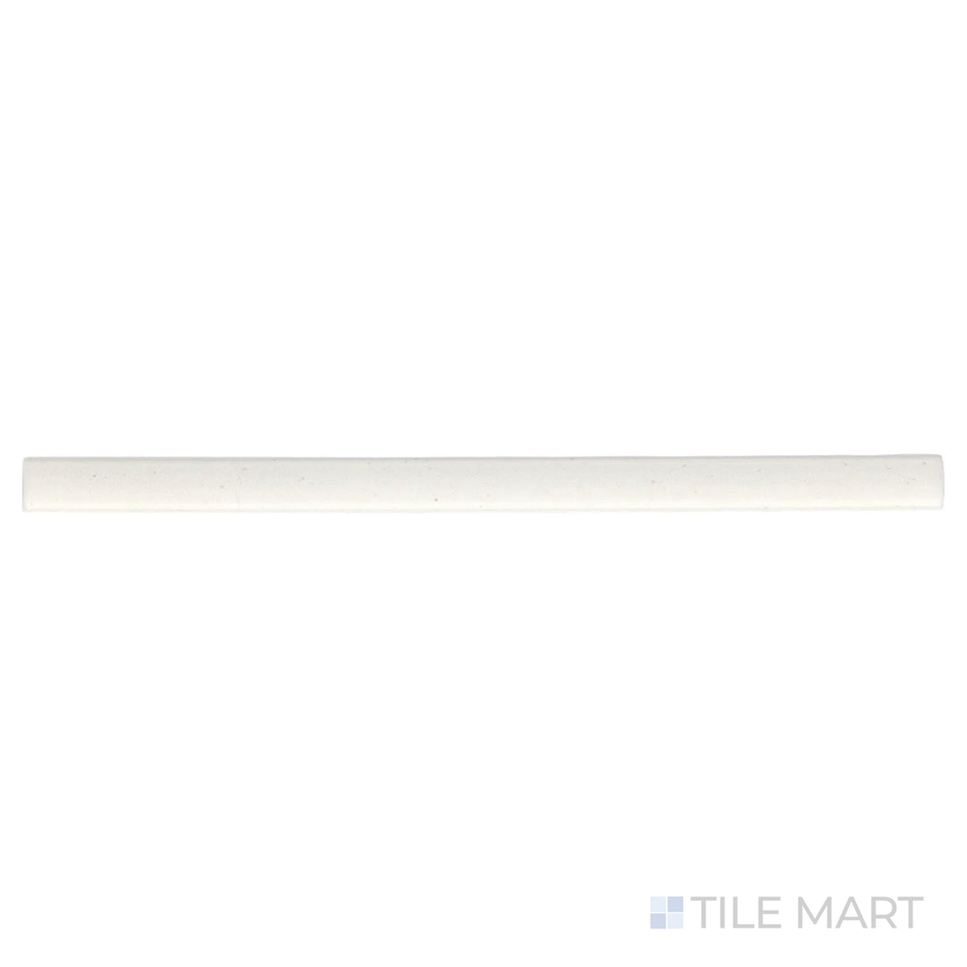 Captured from above, the Celine White 0.5X8 gloss glazed porcelain Jolly trim showcases a sleek, polished surface that reflects light evenly, creating a crisp, refined transition between tiles.