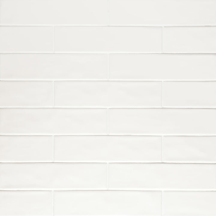 Clara Glazed Porcelain Field Tile 2-3/4X11 White Matte