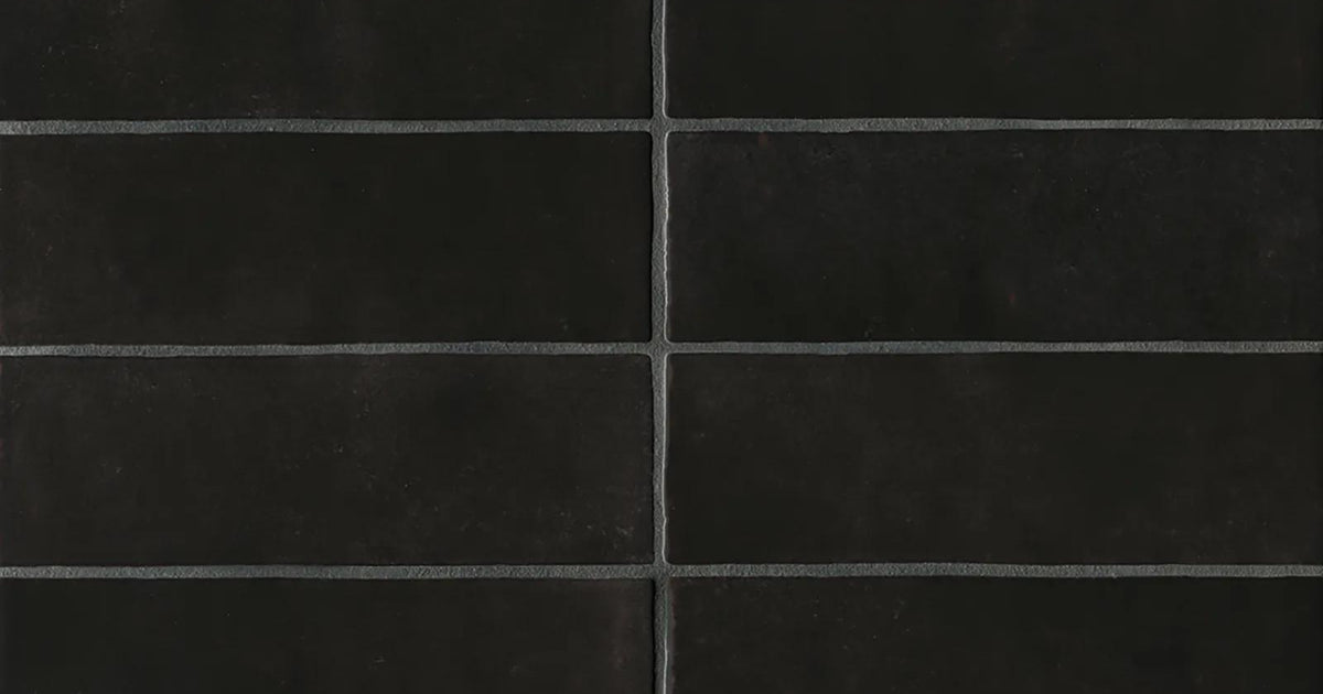 Cloe Black 2.5X8 Gloss Glazed Ceramic Subway Tile | Tilemart