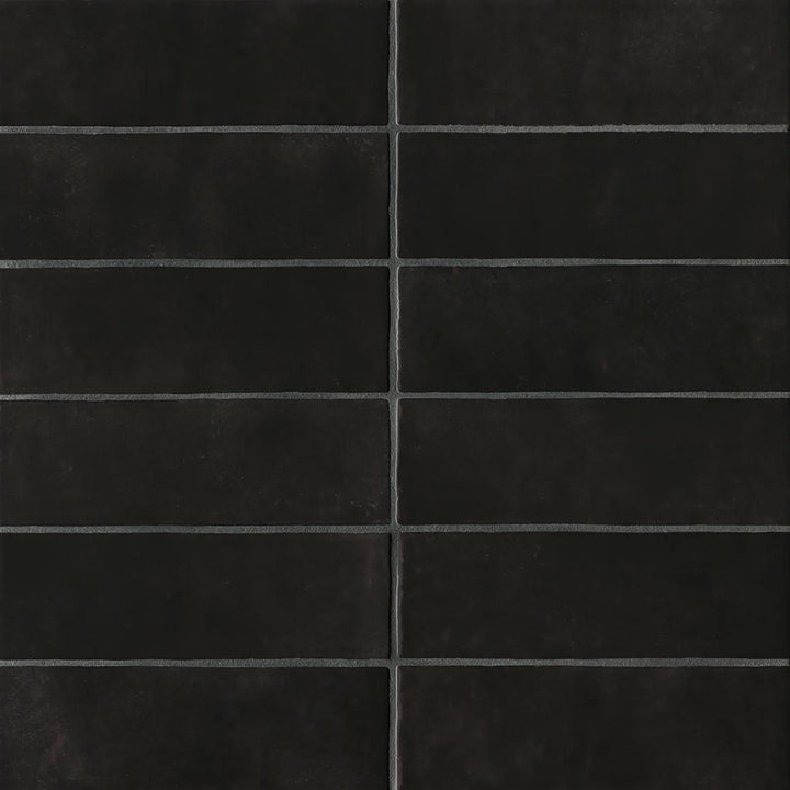 Cloe Glazed Ceramic Field Tile 2-1/2X8 Black Gloss