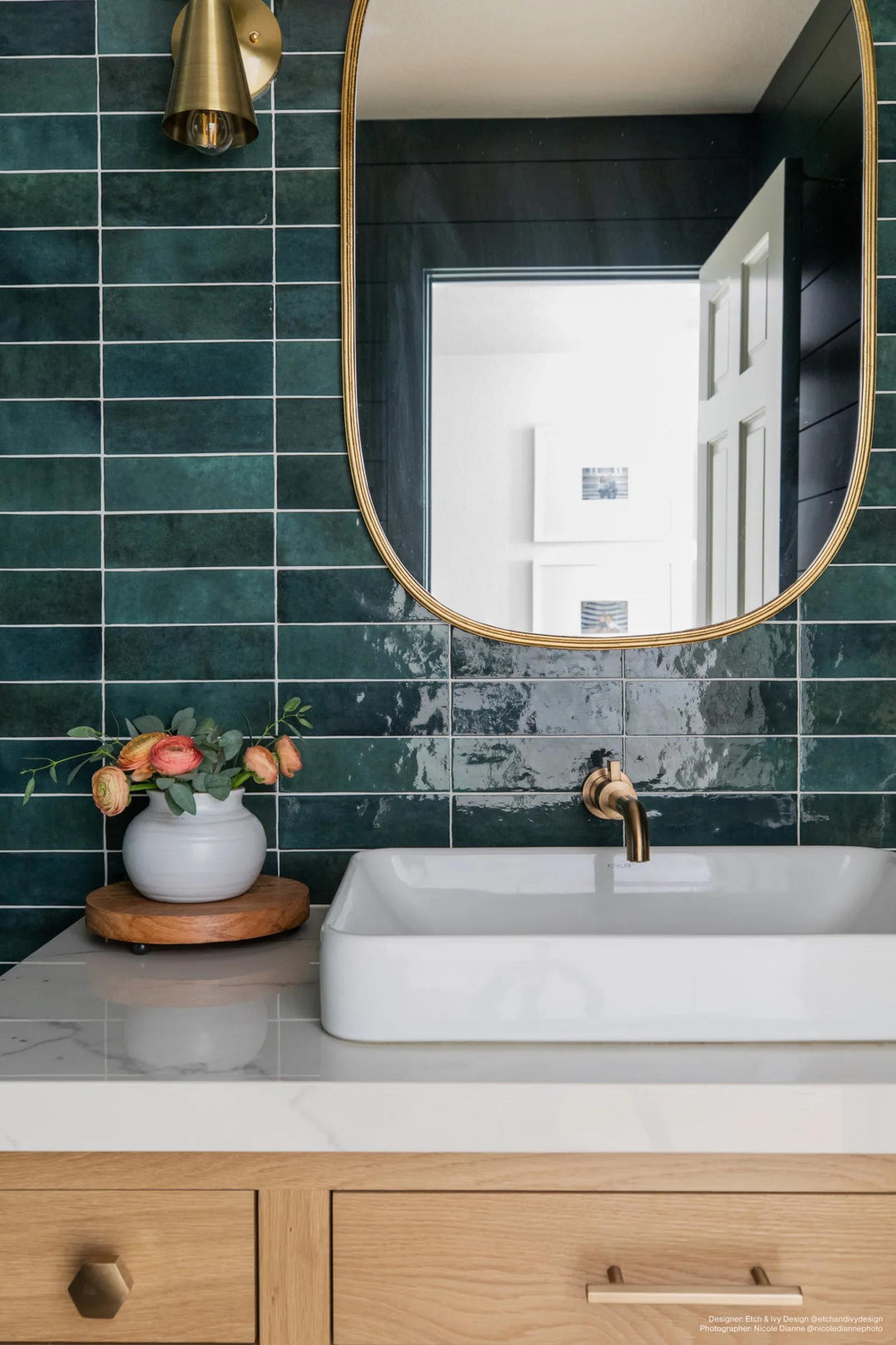 A fresh green glossy ceramic tile, Cloe Green 2.5x8 adds a natural, vibrant touch to any space.