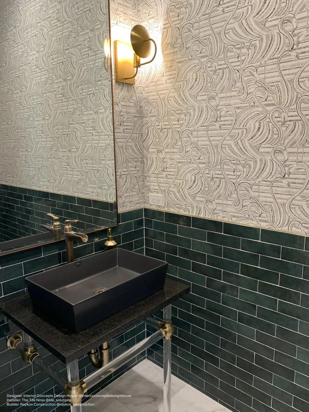 A refreshing green tile with a high-gloss finish adds vibrancy and personality, creating a standout feature with Cloe Green 2.5x8 gloss glazed ceramic.