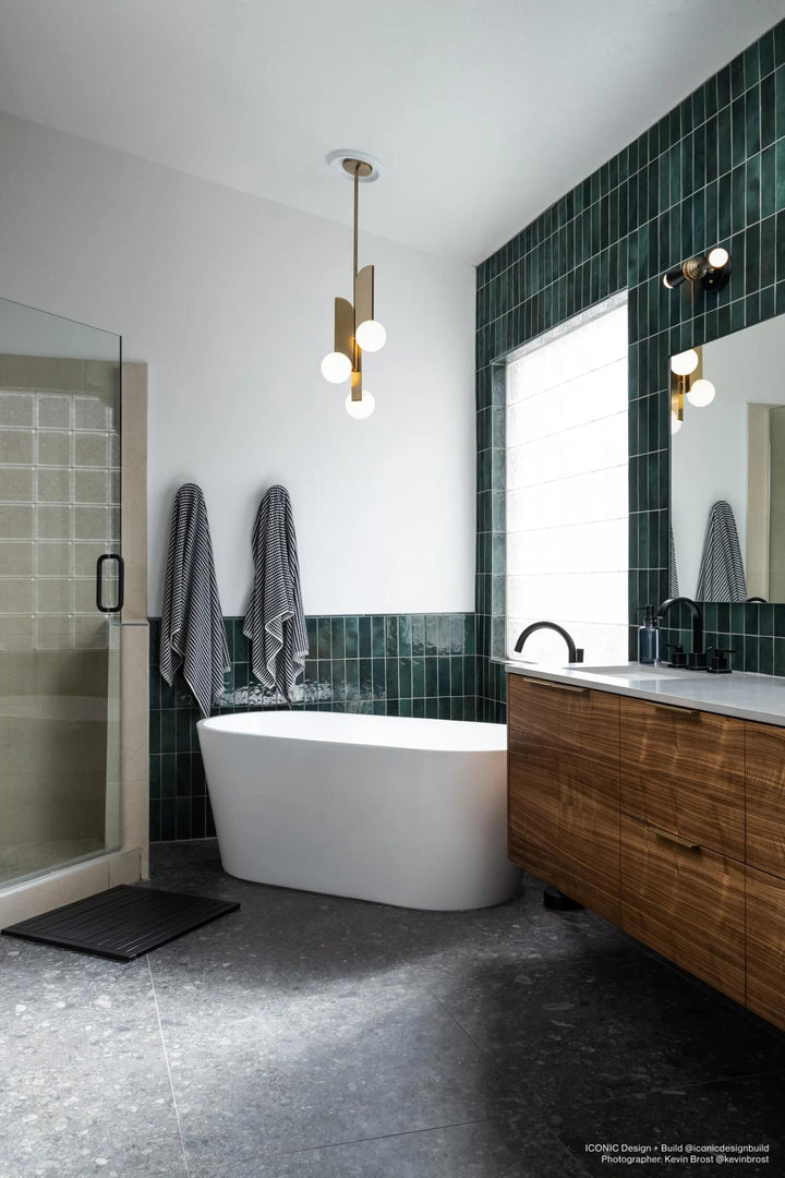 Soft green hues create a refreshing and calming atmosphere, adding a unique flair with Cloe Green 2.5X8 Gloss Glazed Ceramic.