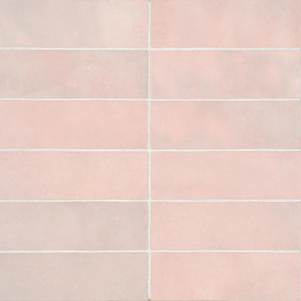 Cloe Pink 2.5X8 Gloss Glazed Ceramic Subway Tile | Tilemart