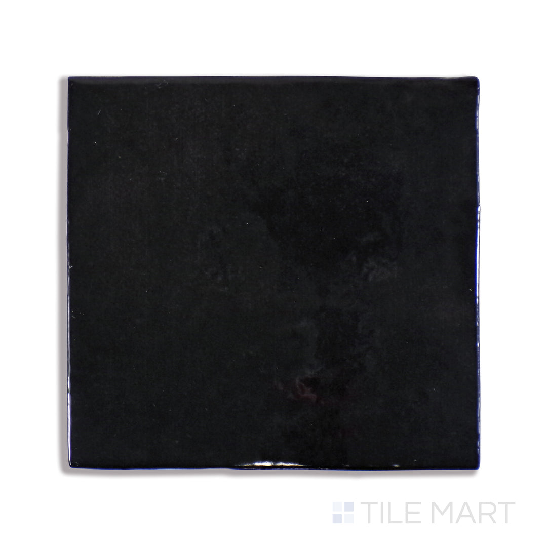 Cloe Glazed Ceramic Field Tile 5X5 Black Gloss