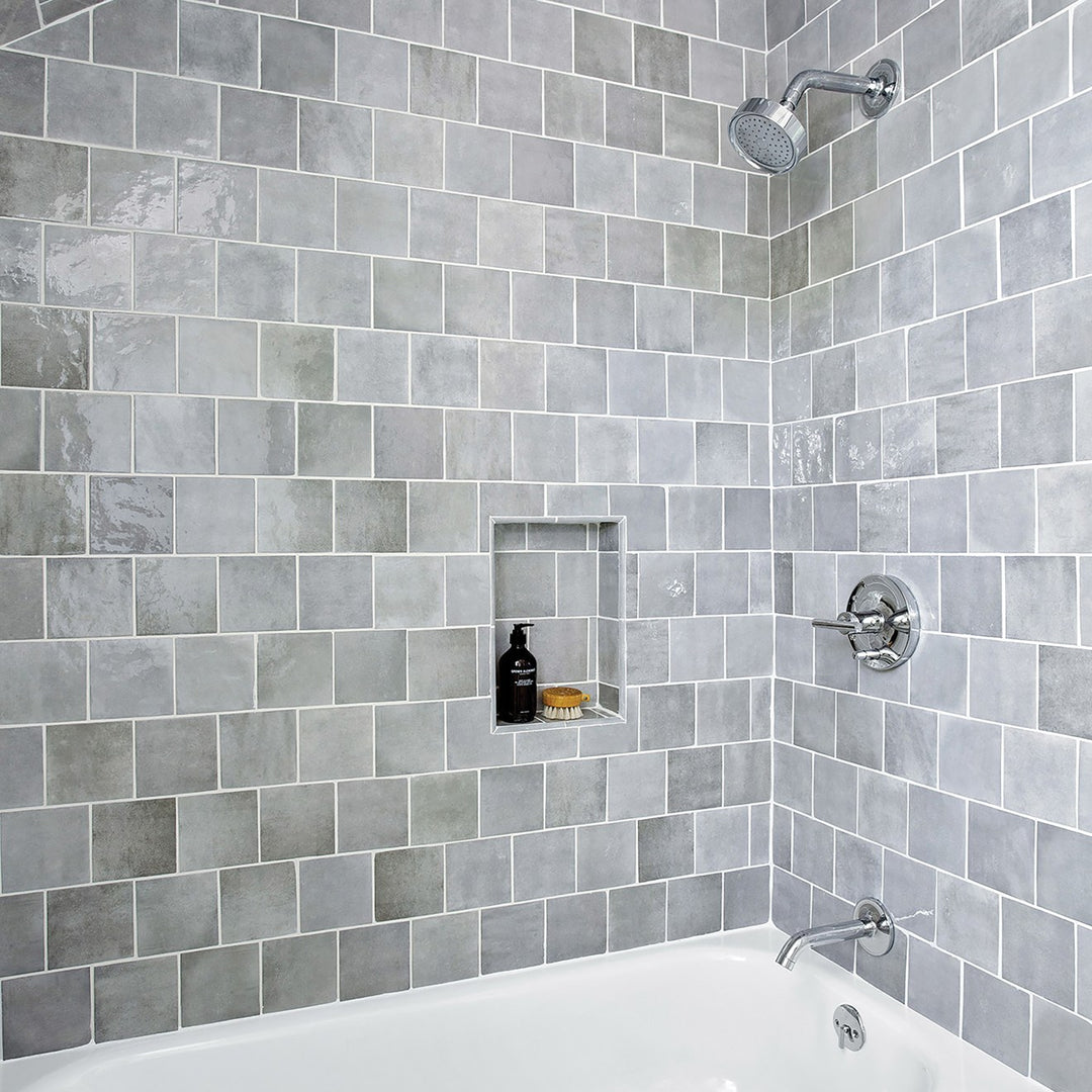 Cloe Glazed Ceramic Field Tile 5X5 Grey Gloss