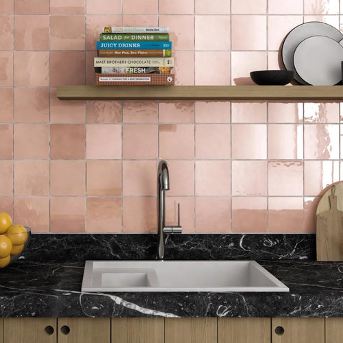 Cloe Pink 5X5 Gloss Glazed Ceramic Tile