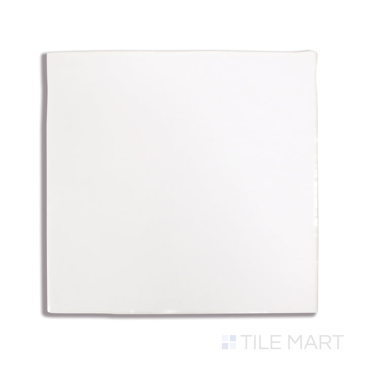 A high-resolution close-up of Cloe White 5X5 Gloss Glazed Ceramic tile presents its clean white color and polished surface, ensuring a classic and radiant appearance.