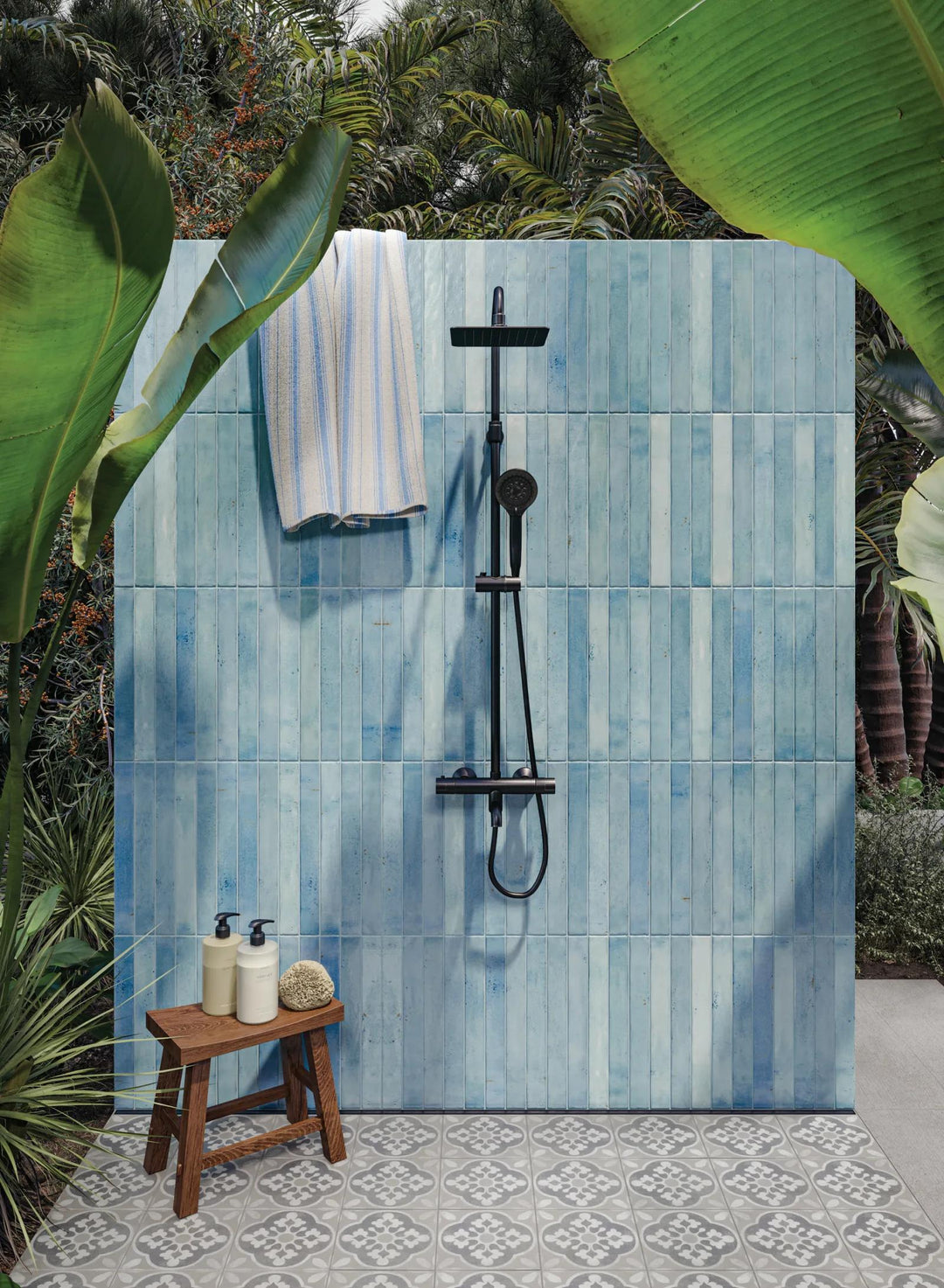 Elegant room with Enchante Charm 8x8 matte glazed porcelain tiles, adding warmth and timeless style.