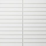 Le Café White 1X6 Straight Stack Matte Glazed Porcelain Mosaic