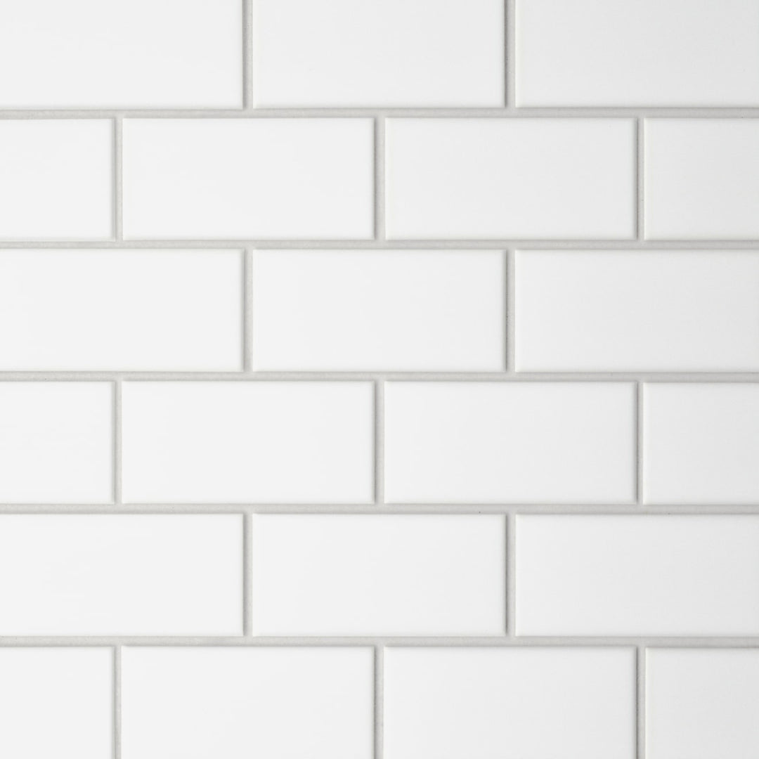 Le Café 2X4 Offset Glazed Porcelain Mosaic 11-5/8X11-7/16 White Matte