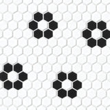 Le Café Deco 1" Hexagon Design 2 Matte Glazed Porcelain Mosaic