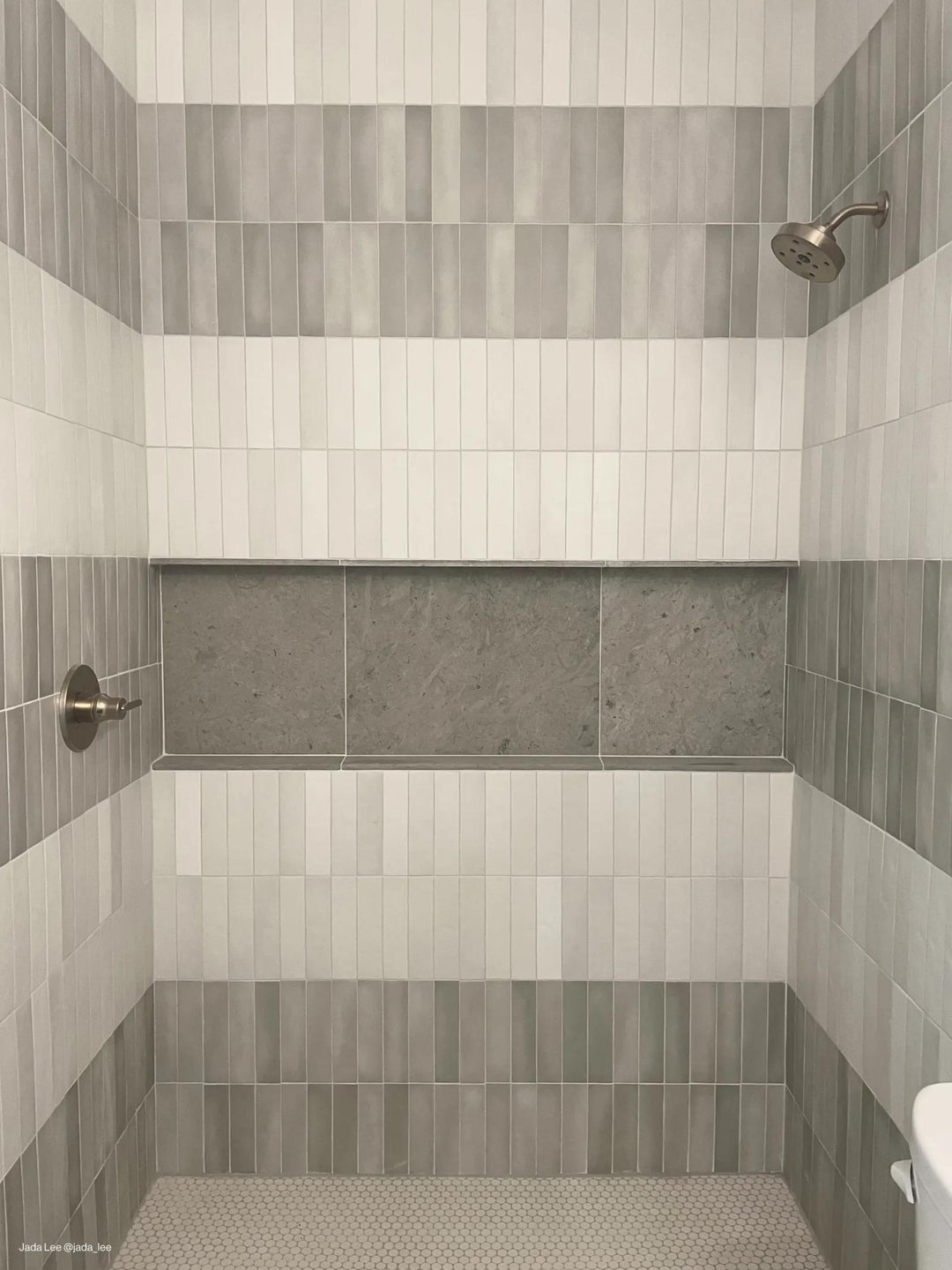 A muted gray matte ceramic tile blends seamlessly with various design styles, adding depth and elegance with Makoto Kumo Grey 2.5x10 matte ceramic.