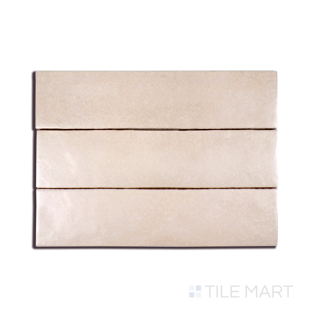 A refined close-up of Makoto Momoiro Blush 2.5X10 Matte Ceramic tile highlights its soft pink blush tone and smooth matte texture, adding warmth and elegance to any setting.