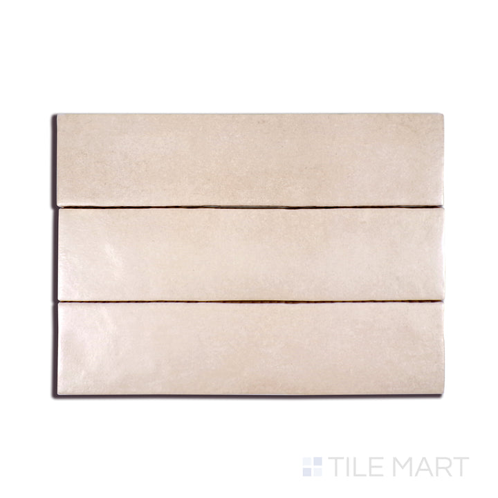 A refined close-up of Makoto Momoiro Blush 2.5X10 Matte Ceramic tile highlights its soft pink blush tone and smooth matte texture, adding warmth and elegance to any setting.