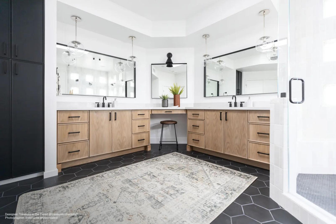 A rich black hex matte porcelain tile, Makoto Kuroi Black 10" creates a striking and modern effect.